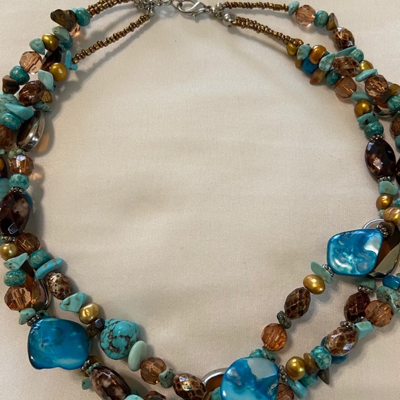 Necklace Turquoise and Brown - Picture 3 of 6